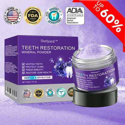 ✅Official Store | Ourlyard™ Tooth Health Mineral Powder🧑🏽‍⚕️Obtain American Dental Association (ADA) Certification(Treats periodontitis and mouth ulcers, prevents tooth loss, and repairs gum recession)