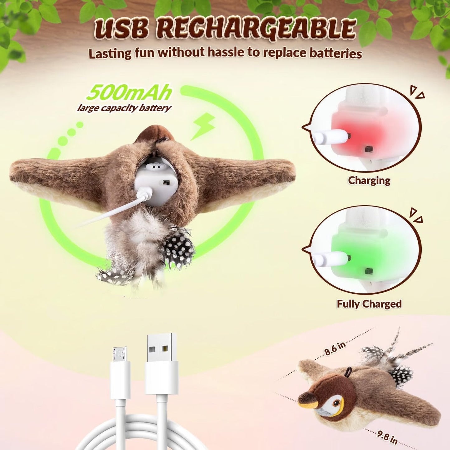 🔥Last Day 49% OFF - 🐾Interactive Chirping Bird Cat Toy